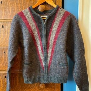 Unique V pattern vintage mohair blend sweater